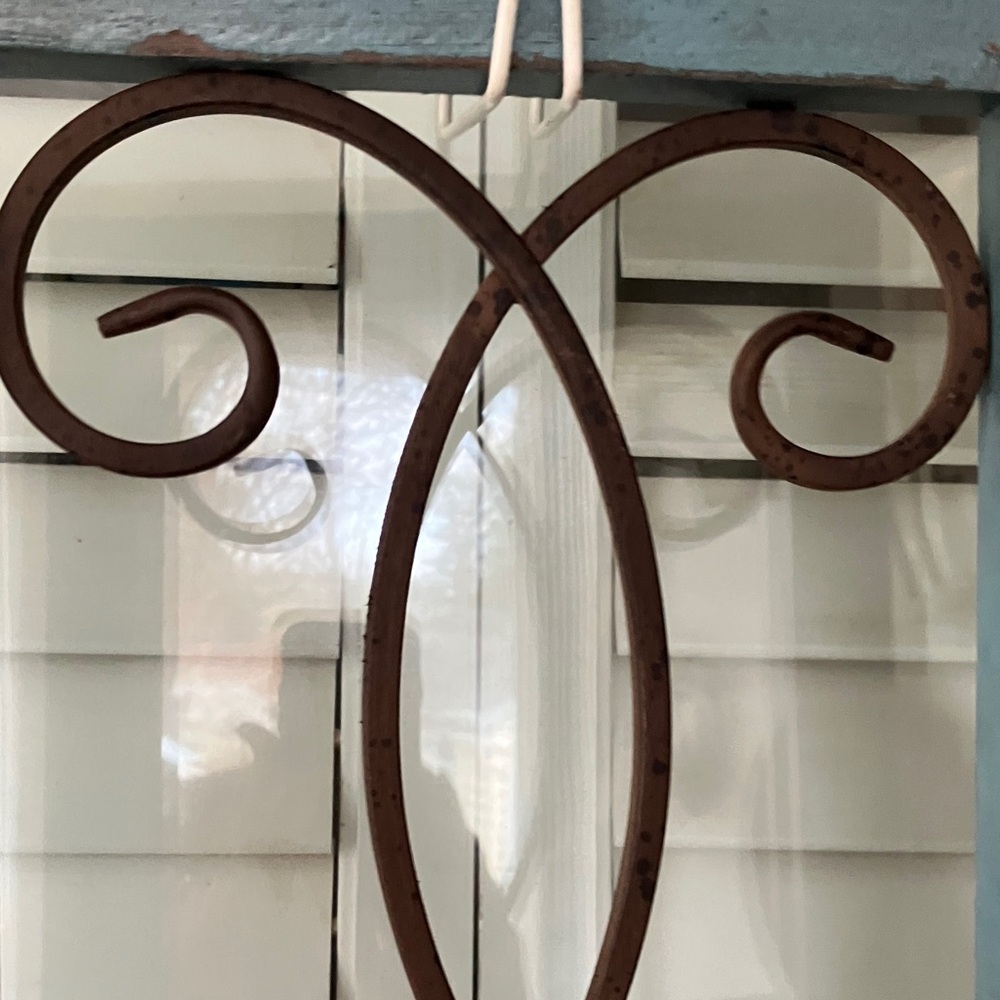 Rustic Blue Wood Frame With Brown Metal Design With Metal Candle Holder - Picture 4 of 10